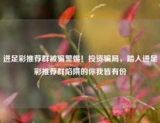 进足彩推荐群被骗警惕！投资骗局，踏入进足彩推荐群陷阱的你我皆有份
