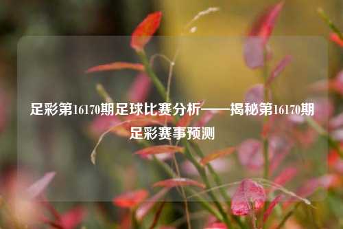 足彩第16170期足球比赛分析——揭秘第16170期足彩赛事预测