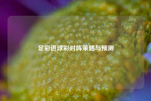 足彩进球彩对阵策略与预测