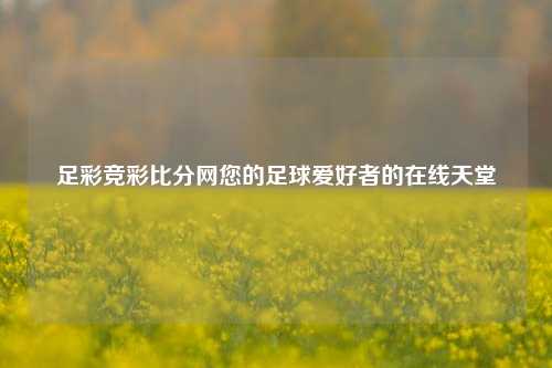 足彩竞彩比分网您的足球爱好者的在线天堂