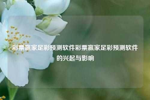 彩票赢家足彩预测软件彩票赢家足彩预测软件的兴起与影响