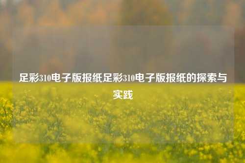 足彩310电子版报纸足彩310电子版报纸的探索与实践