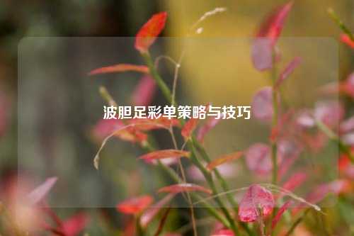 波胆足彩单策略与技巧