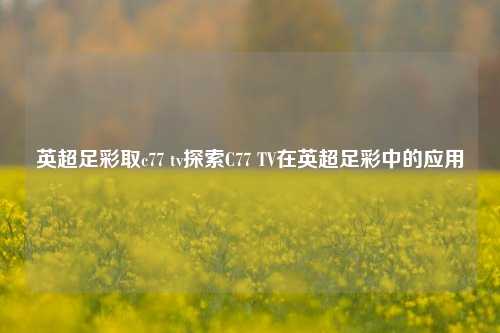 英超足彩取c77 tv探索C77 TV在英超足彩中的应用