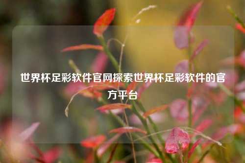 世界杯足彩软件官网探索世界杯足彩软件的官方平台