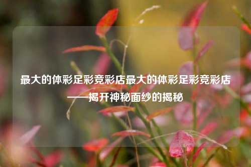 最大的体彩足彩竞彩店最大的体彩足彩竞彩店——揭开神秘面纱的揭秘