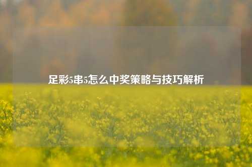 足彩5串5怎么中奖策略与技巧解析